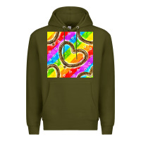 Army Green Pride lgbtq leopard heart balloons pattern Premium Hoodie - BundleAndBundleShop