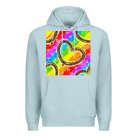 Blue Mist Pride lgbtq leopard heart balloons pattern Premium Hoodie - BundleAndBundleShop