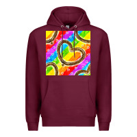 Burgundy Pride lgbtq leopard heart balloons pattern Premium Hoodie - BundleAndBundleShop