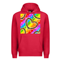 Cardinal Pride lgbtq leopard heart balloons pattern Premium Hoodie - BundleAndBundleShop