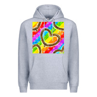 Heather Grey Pride lgbtq leopard heart balloons pattern Premium Hoodie - BundleAndBundleShop