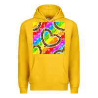 Lemon Pride lgbtq leopard heart balloons pattern Premium Hoodie - BundleAndBundleShop