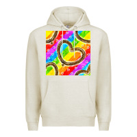 Oatmeal Heather Pride lgbtq leopard heart balloons pattern Premium Hoodie - BundleAndBundleShop