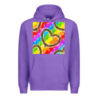 Purple Pride lgbtq leopard heart balloons pattern Premium Hoodie - BundleAndBundleShop