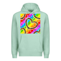 Seafoam Pride lgbtq leopard heart balloons pattern Premium Hoodie - BundleAndBundleShop