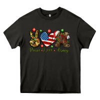 Asphalt peace love army christmas Heavy Core Tee - NancyCooperArtShop