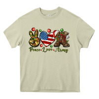 Mossy peace love army christmas Heavy Core Tee - NancyCooperArtShop