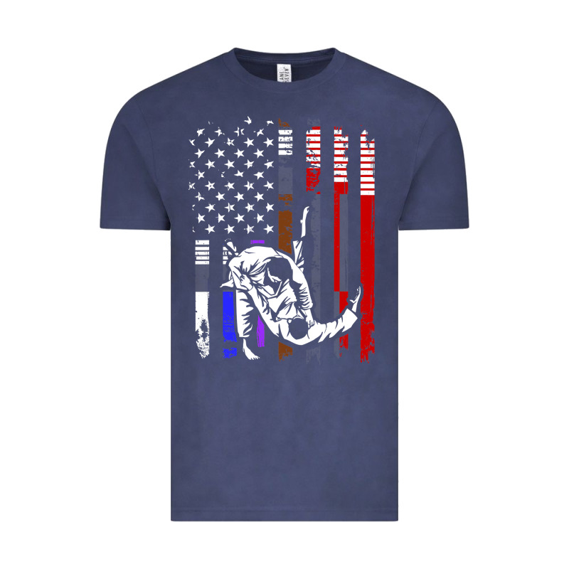 B.ra.zi.li.an J.i.u Jit.su Stars & Stripes Rank B.j Flag Shirt Vintage Tee by minhPixels | Teevron