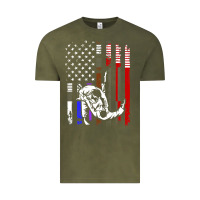 Vintage Olive b.ra.zi.li.an j.i.u jit.su stars & stripes rank b.j flag shirt Vintage Tee - minhPixels