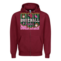 Burgundy baseball sister tumbler Zipper Hoodie - BundleAndBundleShop
