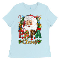 Baby Blue Papa Claus Christmas Ladies Tee - NancyCooperArtShop