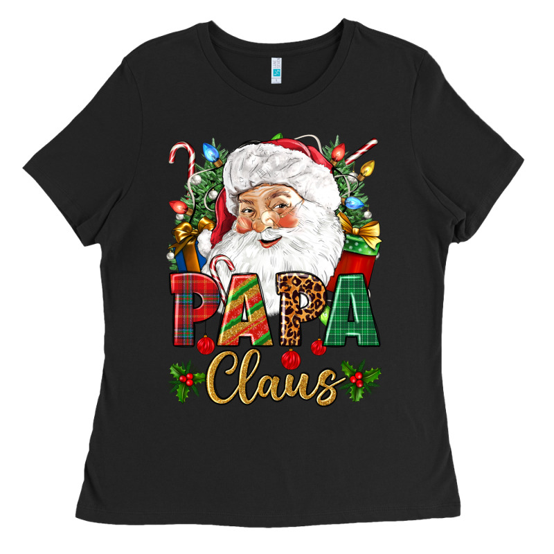Papa Claus Christmas Ladies Tee by NancyCooperArtShop | Teevron