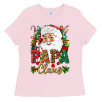 Bubblegum Pink Papa Claus Christmas Ladies Tee - NancyCooperArtShop