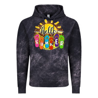Cloud Black hello summer with flip flops Vintage Hoodie - NancyCooperArtShop