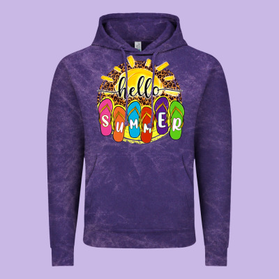 Hello Summer With Flip Flops Vintage Hoodie Designed By Nancycooperartshop