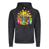 Vintage Black hello summer with flip flops Vintage Hoodie - NancyCooperArtShop