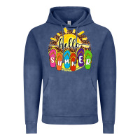 Vintage Denim hello summer with flip flops Vintage Hoodie - NancyCooperArtShop