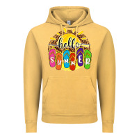 Vintage Mustard hello summer with flip flops Vintage Hoodie - NancyCooperArtShop