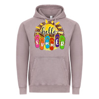 Vintage Zinc hello summer with flip flops Vintage Hoodie - NancyCooperArtShop