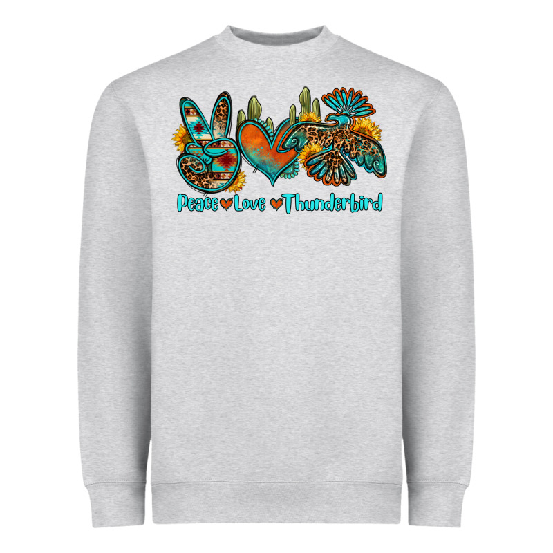 Peace Love Thunderbird Heavyweight Sweatshirt by OliviaCreatesArt | Teevron