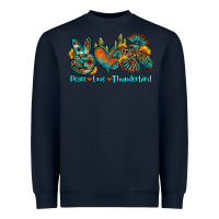 Navy peace love thunderbird Heavyweight Sweatshirt - OliviaCreatesArt