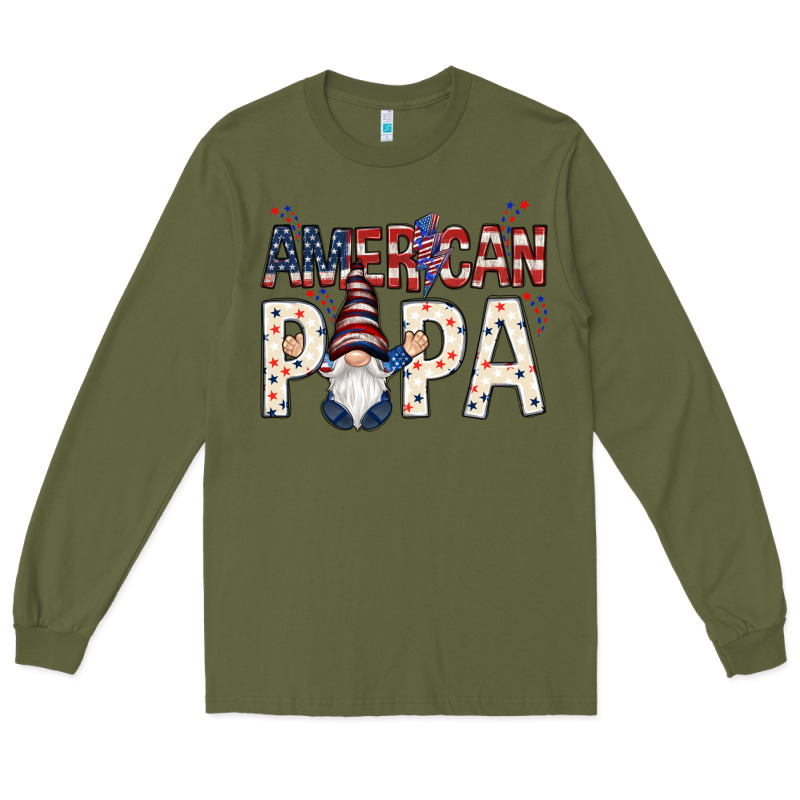 American Papa With Gnome 4th Of July Long Sleeve Tee by HowdyJamesFarm | Teevron