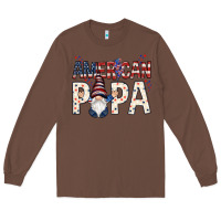 Chestnut American papa with gnome 4th of july Long Sleeve Tee - HowdyJamesFarm