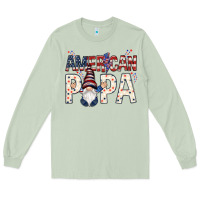 Matcha American papa with gnome 4th of july Long Sleeve Tee - HowdyJamesFarm