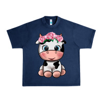 Navy cute cow Urban Heavy Tee - texasbilliewilder