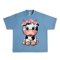 Pebble Blue cute cow Urban Heavy Tee - texasbilliewilder