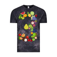 Cloud Black Number 3 Fruit 3rd birthday party fruit themed gift Idea Vintage Tee - minhPixels