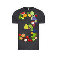 Vintage Black Number 3 Fruit 3rd birthday party fruit themed gift Idea Vintage Tee - minhPixels