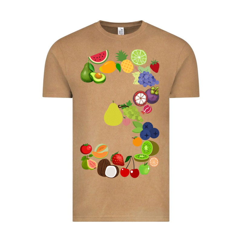 Number 3 Fruit 3rd Birthday Party Fruit Themed Gift Idea Vintage Tee by minhPixels | Teevron