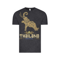 Vintage Black Thai Flag Vacation Bangkok Travel Thailand Vintage Tee - minhPixels