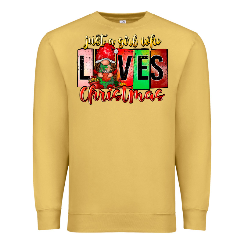 Just A Girl Who Loves Christmas Premium Sweatshirt by CowhideDigitalArt | Teevron