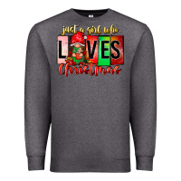 Charcoal Heather just a girl who loves christmas Premium Sweatshirt - CowhideDigitalArt