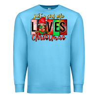 Ocean Blue just a girl who loves christmas Premium Sweatshirt - CowhideDigitalArt