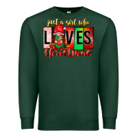 Sports Green just a girl who loves christmas Premium Sweatshirt - CowhideDigitalArt