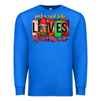 True Royal just a girl who loves christmas Premium Sweatshirt - CowhideDigitalArt