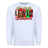 White just a girl who loves christmas Premium Sweatshirt - CowhideDigitalArt