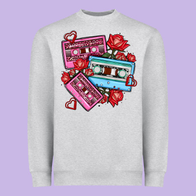Valentines Day Casette Olivia Heavyweight Sweatshirt Designed By Oliviacreatesart