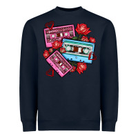 Navy valentines day casette olivia Heavyweight Sweatshirt - OliviaCreatesArt