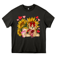 Asphalt valentines day sunflowers with bear hjf Heavy Core Tee - NancyCooperArtShop