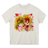 Cream valentines day sunflowers with bear hjf Heavy Core Tee - NancyCooperArtShop