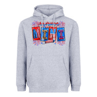 Heather Grey american mini Heavyweight Hoodie - CowhideDigitalArt