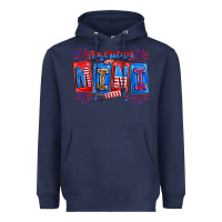 Navy american mini Heavyweight Hoodie - CowhideDigitalArt
