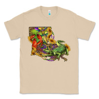 Mushroom louisiana map with mardi gras crocodile Classic Tee - RanaPortraitStore