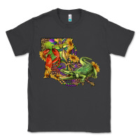 Smoke louisiana map with mardi gras crocodile Classic Tee - RanaPortraitStore