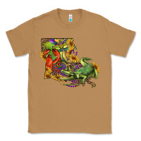 Toasted Coconut louisiana map with mardi gras crocodile Classic Tee - RanaPortraitStore