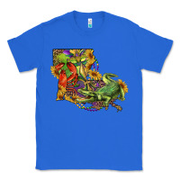 True Royal louisiana map with mardi gras crocodile Classic Tee - RanaPortraitStore